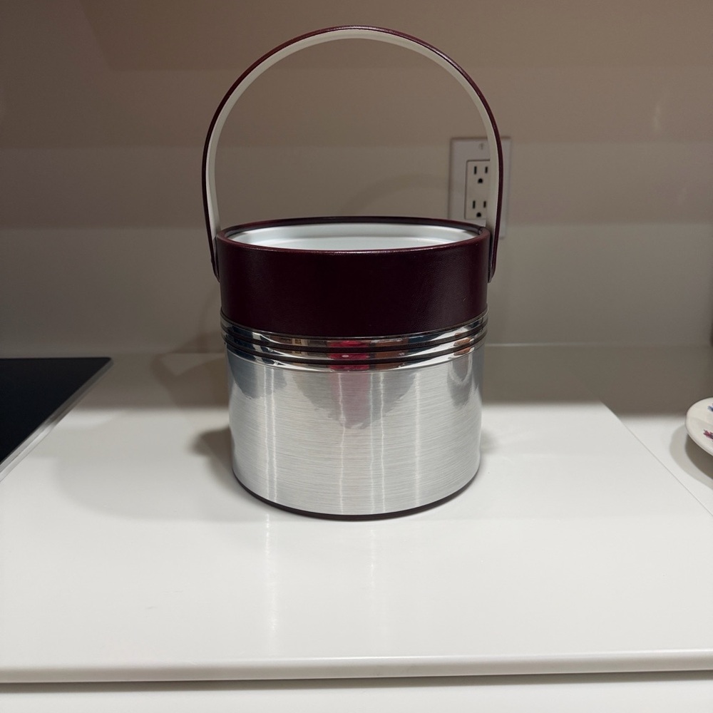 Vintage Stainless Shell Georges
Briard Maroon Ice Bucket